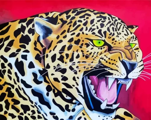 Roaring Leopard Diamond Painting