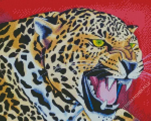 Roaring Leopard Diamond Painting