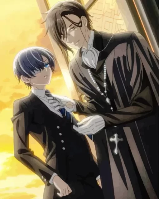 sebastian michaelis and ciel Diamond With Numbers