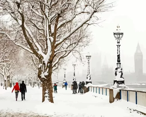 Snowy London Diamond Painting