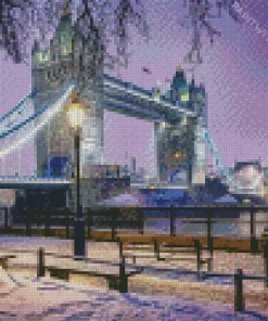 Snowy London Bridge Diamond Painting