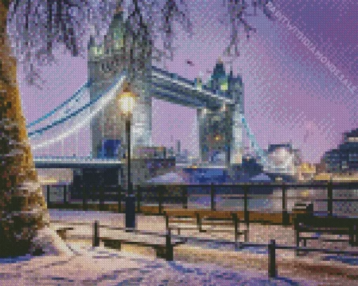 Snowy London Bridge Diamond Painting