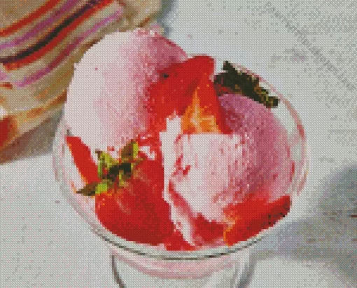 Strawberry Ice Cream Diamond Painting