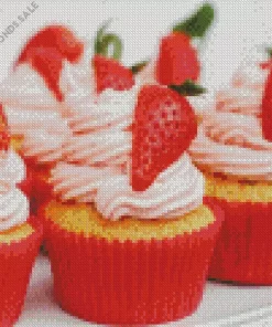 Strawberry Cupcakes Diamond Painting