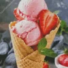 Strawberry Ice Cream Art Diamond Painting