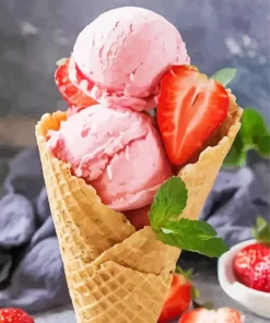 Strawberry Ice Cream Art Diamond Painting