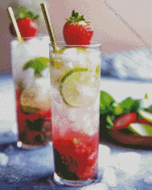 Strawberry Mojito Diamond Painting