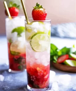 Strawberry Mojito Diamond Painting