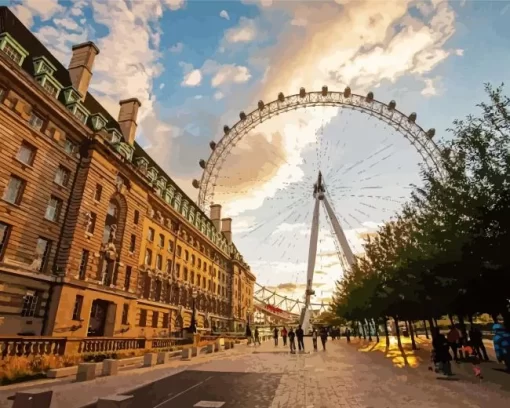 Sunrise London Eye Diamond Painting