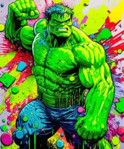 The Incredible Hulk Splatter Diamond Painting