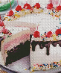 Vanilla Ice Cream Cake Diamond Painting