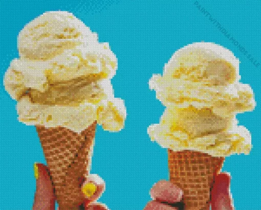 Vanilla Ice Cream Close Up Diamond Painting