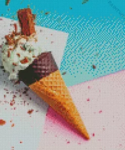 Vanilla Ice Cream With Chocolate Diamond Painting