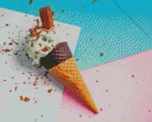 Vanilla Ice Cream With Chocolate Diamond Painting