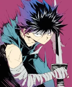 yu yu hakusho hiei anime character Diamond With Numbers