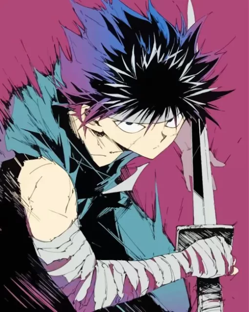 yu yu hakusho hiei anime character Diamond With Numbers