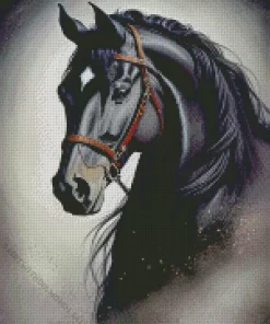 Aesthetic Black Horse Diamond Painting