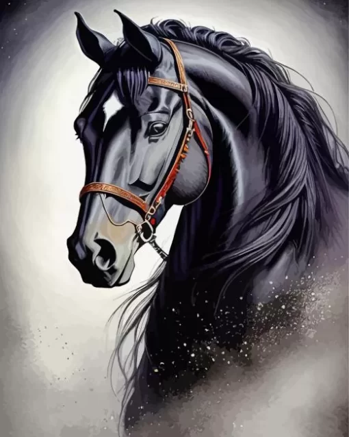 Aesthetic Black Horse Diamond Painting