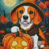 Beagle Dog With Pumpkin Diamond Painting