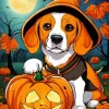 Beagle Dog With Pumpkin Diamond Painting