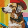 Beagle Dog With Red Hat Diamond Painting