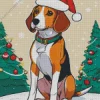 Beagle Dog With Santa Hat Diamond Painting