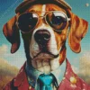 Beagle Dog With Sunglasses Diamond Painting