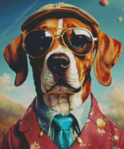 Beagle Dog With Sunglasses Diamond Painting