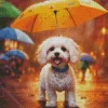 Bichon Frise With Umbrella Diamond Painting