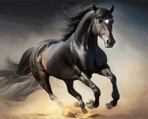 Black Horse Diamond Painting