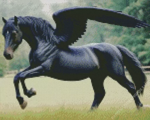 Black Horse With Wings Diamond Painting