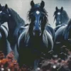 Black Horses Diamond Painting