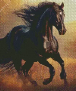 Black Horses Run Diamond Painting