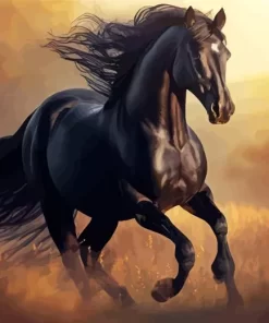 Black Horses Run Diamond Painting