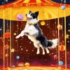 Border Collie Playing In Circus Diamond Painting