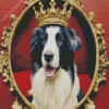 Border Collie With Crown Diamond Painting