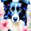 Border Collies In Flowers Diamond Painting