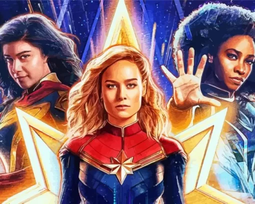 Brie Larsons Captain Marvel Diamond Painting