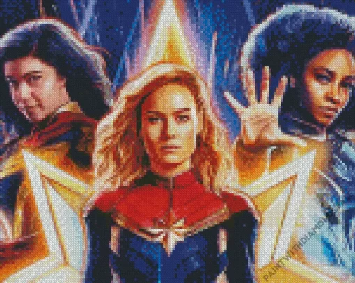 Brie Larsons Captain Marvel Diamond Painting