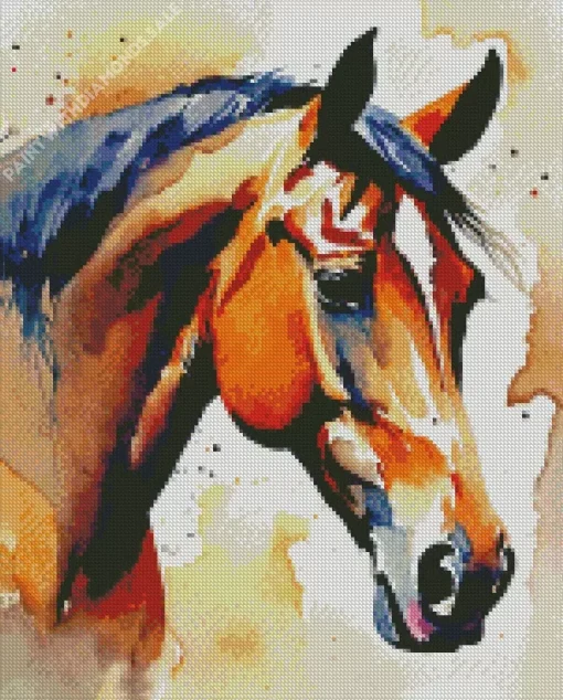 Brown Horse Head Diamond Painting