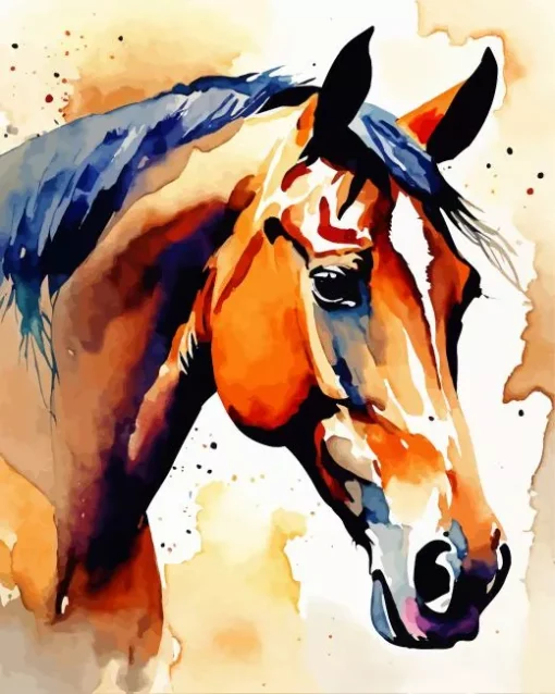 Brown Horse Head Diamond Painting