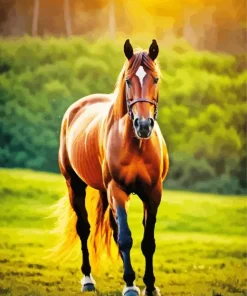 Brown Horse In Sunrise Light Diamond Painting