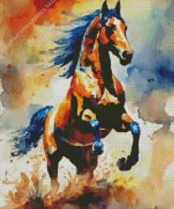 Brown Horse Running Diamond Painting