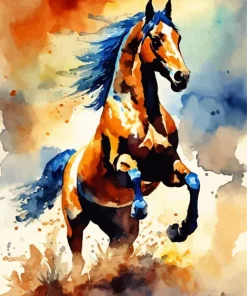 Brown Horse Running Diamond Painting