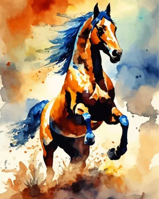 Brown Horse Running Diamond Painting