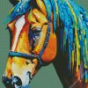 Brown Horse With Colorful Hair Diamond Painting