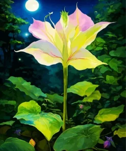 Calla Lily With Full Moon Diamond Painting