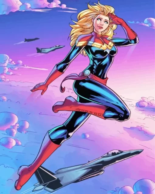 Captain Marvel Cartoon Diamond Painting