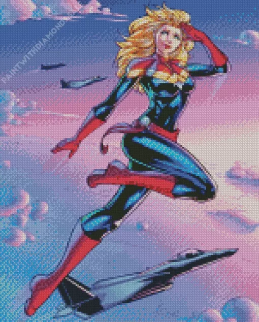 Captain Marvel Cartoon Diamond Painting