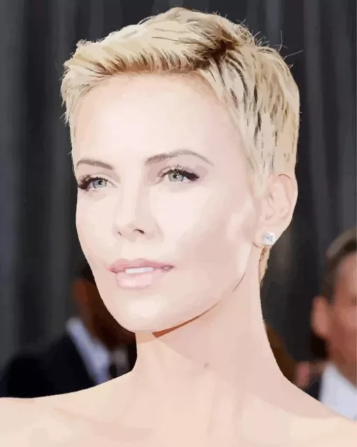 Charlize Theron In Short Hair Diamond Painting